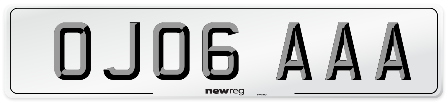 OJ06 AAA Number Plate from New Reg